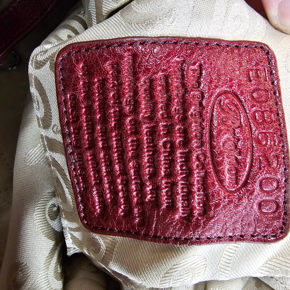 BRIGHTON Red Patent Croc-Embossed Leather Shoulder Bag - Picture 6 of 6